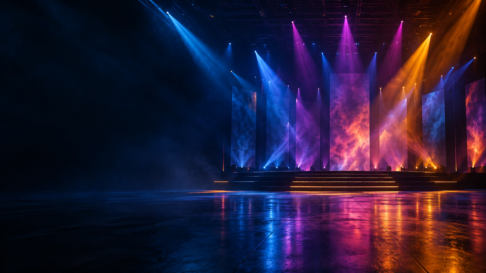 Colourful professional stage lighting